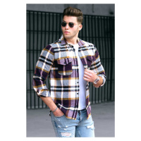 Madmext Checkered Purple Shirt 4921