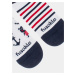 Modro-bílé vzorované nízké ponožky Fusakle Méďa