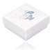 Lesklá dárková krabička perleťově bílé barvy - kalich, džbán, holubice, stříbrné barevné provede