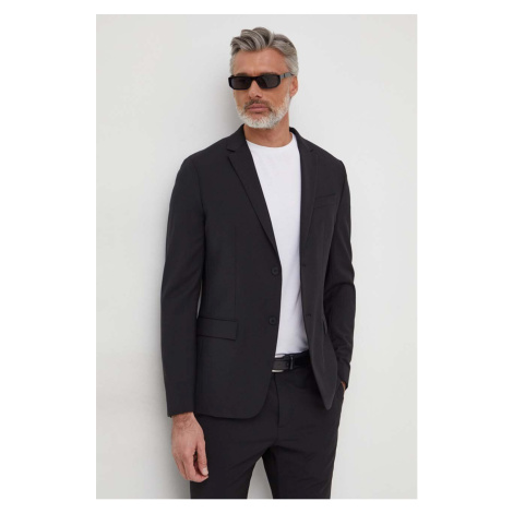 Vlněná bunda Calvin Klein černá barva