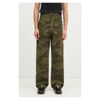 Bavlněné kalhoty Aries Camo Walking Trouser zelená barva, jednoduché, AR3111102