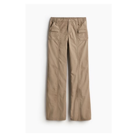 H & M - Plátěné kalhoty cargo - béžová H&M