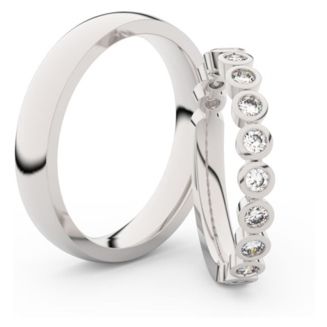 Snubní prsteny z bílého zlata s brilianty, pár - 3900