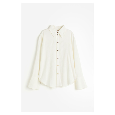 H & M - Objemná košile z lněné směsi - bílá H&M