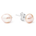 Gaura Pearls Stříbrné náušnice s růžovou říční perlou Sophie, stříbro 925/1000 EFK07E/P Růžová