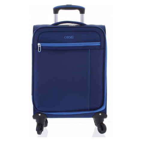 Kvalitní elegantní látkový modrý cestovní kufr - Ormi Mada S modrá
