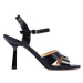 Trendy dámské sandály černé na širokém podpatku