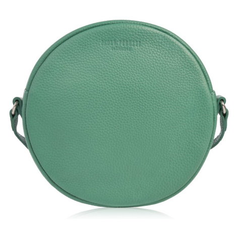 Dámská kulatá kožená crossbody PERUZZI na rameno; máta