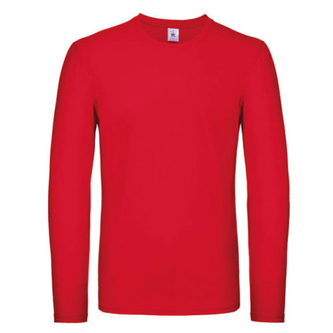 B&amp;C Pánské tričko s dlouhým rukávem TU05T Red B&C