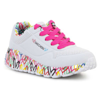 SKECHERS-Uno Lite Lovely Luv white/pink Bílá