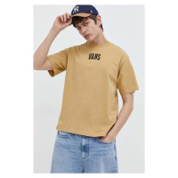 Bavlněné tričko Vans žlutá barva, s aplikací