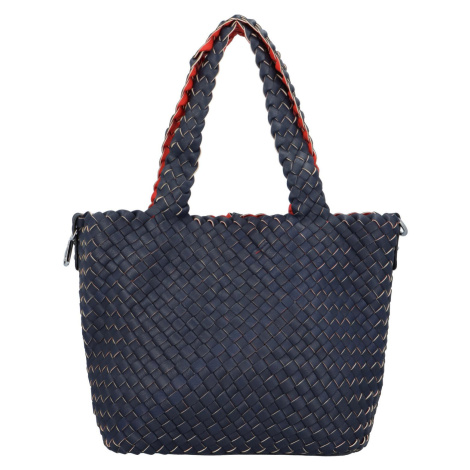 Elegantní koženková kabelka 2v1 Dora, tmavě modrá - červená Paolo Bags