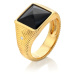Hot Diamonds Pozlacený prsten s onyxem a diamantem Jac Jossa Hope DR256 56 mm