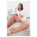 Trendyol White Animal Patched Ribbon/Bow Detailed Wellsoft Winter Knitted Pajama Set