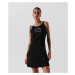 Plážové oblečení karl lagerfeld logo short beach dress černá