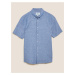 Košile s vysokým podílem lnu Marks & Spencer modrá
