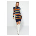 Trendyol Navy Blue Mini High Neck Knitwear Dress