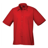 Premier Workwear Pánská košile s krátkým rukávem PR202 Red -ca. Pantone 200