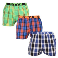 3PACK pánské trenky Styx sportovní guma vícebarevné (3B100619)