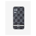 PU Leather Checkered Pattern and Stripe Zadní Kryt pro Samsung Galaxy S24 Black DKNY