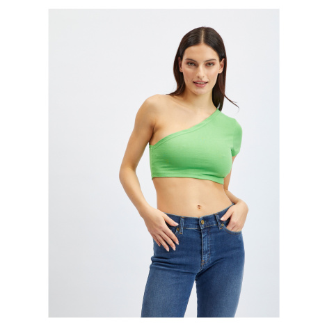 Světle zelený dámský crop top Noisy May Nini