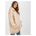 BÉŽOVÁ DELŠÍ OVERSIZE MIKINA NA ZIP S KAPUCÍ -BEIGE