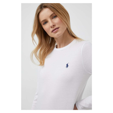 Bavlněné tričko s dlouhým rukávem Polo Ralph Lauren bílá barva, 211898699