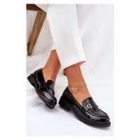 S. BARSKI Lakovane Dámské Mokasíny Se Srdíčkem Černé S.Barski