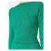 Zelený svetrový set sukně a topu s dlouhým rukávem Trendyol