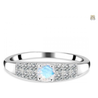 Klenoty Amber Luxusní stříbrný prsten s měsíčním kamenem a topazy Timeless
