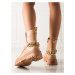 Originální kotníčkové boty dámské hnědé na plochém podpatku