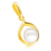 Zlatý přívěsek 375 - bílá perla lemovaná kulatou linií