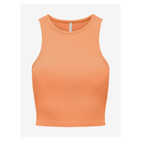 Oranžové dámské crop top tílko ONLY Belia - Dámské