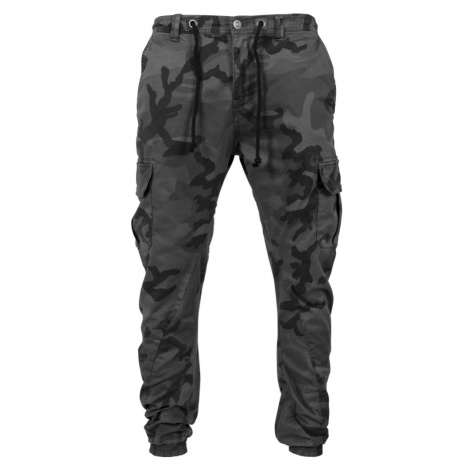 Maskáčové pánské kalhoty Urban Classics Cargo Jogging - šedé camo