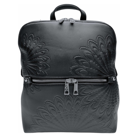 Černý dámský batoh s ornamenty Tapple