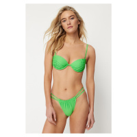 Trendyol Green Tunnel High Leg Brazilian Bikini Bottom