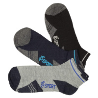 Nízké ponožky pro muže bavlněné PM5012 3 páry vícebarevná