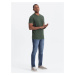 Ombre Casual men's t-shirt with patch pocket - dark olive