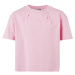 Dívčí organické oversized plisované tričko dívčí růžové