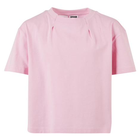 Dívčí organické oversized plisované tričko dívčí růžové Urban Classics
