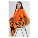 Dámské pyžamo dlouhé Vienetta Secret Velká panda | oranžová