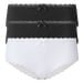 esmara® Dámské kalhotky s BIO bavlnou, 3 kusy (černá/bílá)