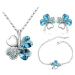 Sisi Jewelry Souprava náhrdelníku, náušnic a náramku Čtyřlístek SET2045-NTSET9554/3 Oceanblue 40