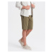 Men's BASIC cotton sweat shorts - olive V2 OM-SRBS-0149