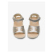 Holčičí kožené sandály ve stříbré barvě Camper