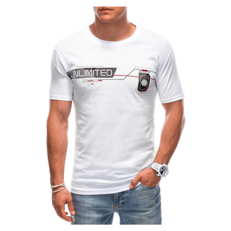 Buďchlap Trendy bílé krátké tričko s nevšedním nápisem S1912