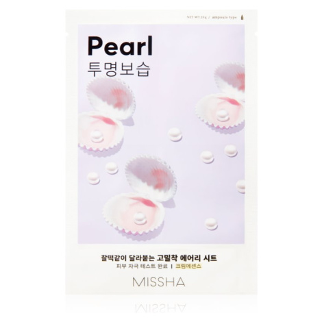 Missha Airy Fit Pearl plátýnková maska s rozjasňujícím a hydratačním účinkem 19 g