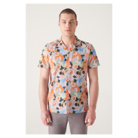Avva Men's Multicolour Printed Short Sleeve Cotton Shirt