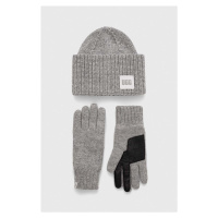 Čepice a rukavice z vlněné směsi UGG šedá barva