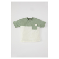 DEFACTO Baby Boy Crew Neck Color Block Short Sleeve T-Shirt